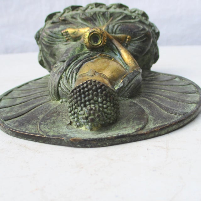 Vintage Bronze Chinese Buddha Figurine For Sale In New York - Image 6 of 7
