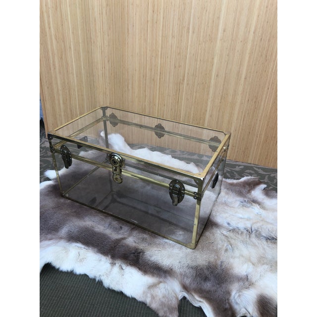 1970’s Lucite Steamer Trunk Brass Hardware & Aluminum Rivets for Solid