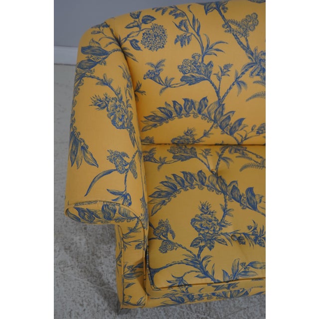 1990s Baker Colonial Williamsburg Blue & Yellow Settee Sofa For Sale - Image 5 of 18