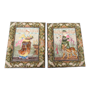 Majolica Plaques by Steidal Znaim- Circa 20s a Pair of 2