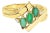 Marquise Emerald & Diamond Diagonal Row Cocktail Ring, Size 4 For Sale