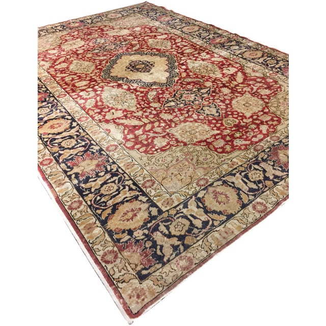 Red Vintage Circa Lightly Distressed Sivas Area Rug 6ft 6in X 9ft For Sale - Image 8 of 9
