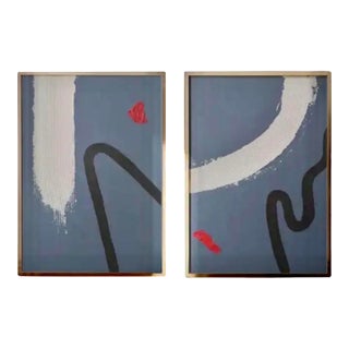 Contemporary Margot Sinclair Framed Abstracts, a Pair For Sale