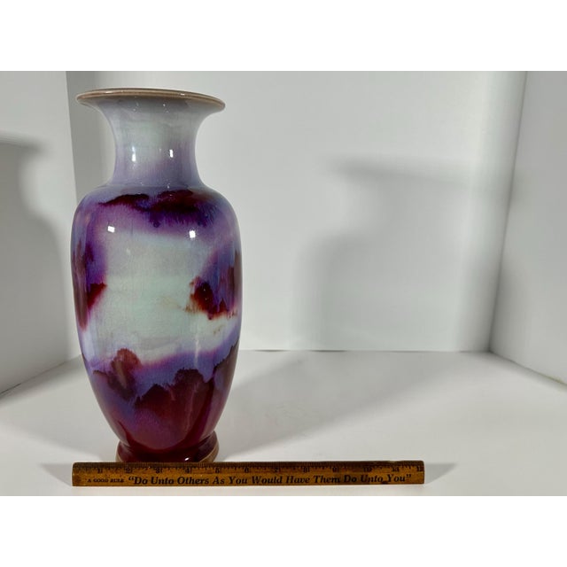 Red Early 20th Century Sang de Boeuf Porcelain Vase: Oxblood Flambe Glaze, Signed Chinese Vase For Sale - Image 8 of 10