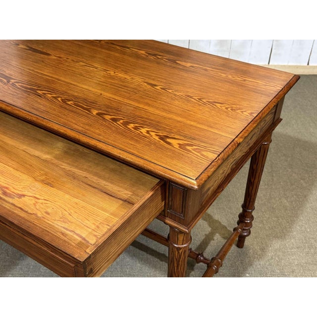 Wood Pitch Pine Desk, Early 20th Century For Sale - Image 7 of 15