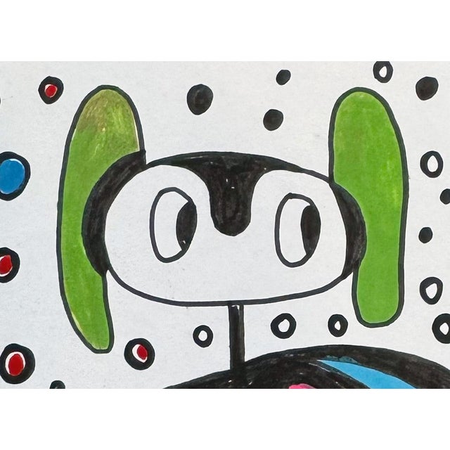 Cartography of Tenderness — Small Abstract Figurative Drawing (8 X 8 In, 2025) For Sale - Image 4 of 6