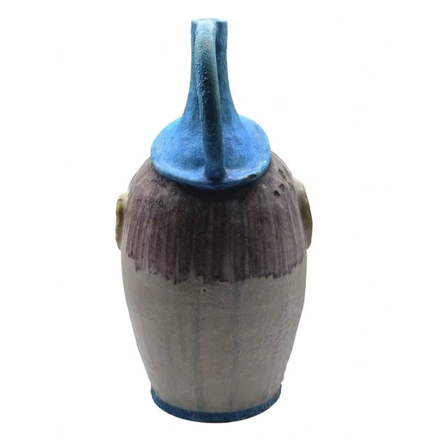 Anthropomorphic Glazed Ceramic Vase from C.A.S. Vietri, Italy, 1950s For Sale - Image 4 of 10
