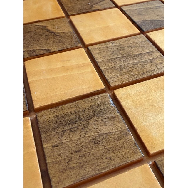 Carved Marble Stemware (6 Goblets) Displayed on Handmade Chess/Checkerboard 1969 For Sale - Image 10 of 14