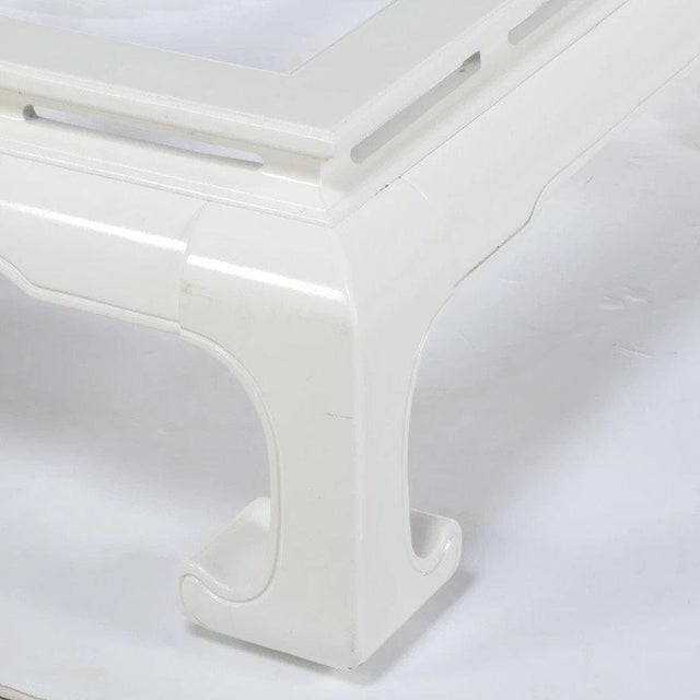 Mid 20th Century Chinoiserie Style White Lacquer Coffee Table For Sale In Nashville - Image 6 of 10