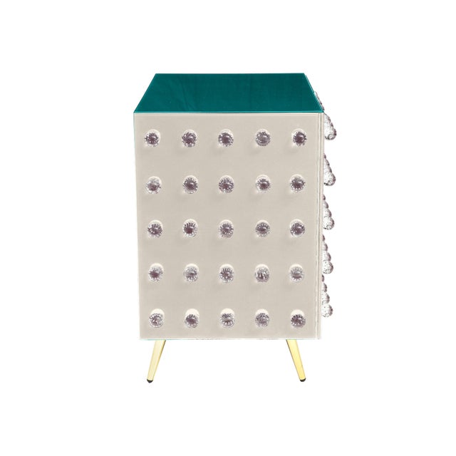 Not Yet Made - Made To Order Pair of Glass Bar Cabinet White & Blue Made in Italy Available For Sale - Image 5 of 7