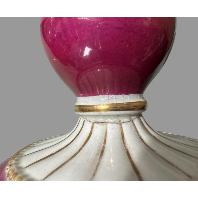 Late 19th Century Antique Old Paris Porcelain Fern Leaf Decorated Compote Serving Dish For Sale - Image 5 of 6