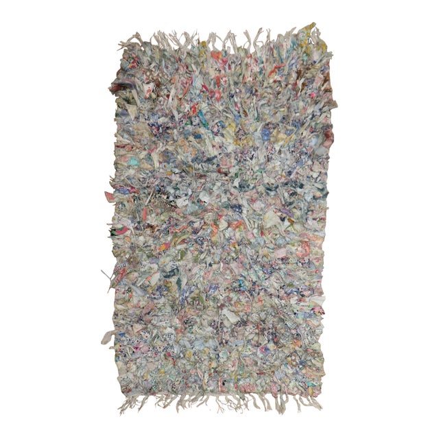 Late 20th Century Colorful American Braid Confetti Throw Size Rug For Sale