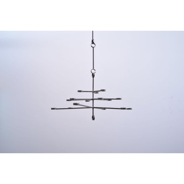 Glass Wrought Iron Candlestick by Erik Höglund for Kosta Boda, 1960s For Sale - Image 7 of 11