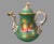 Green Antique Old Paris Porcelain Floral Hand Painted Gilt Decorated Miniature Teapot For Sale - Image 8 of 8