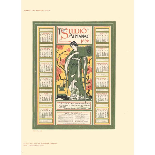 Artist: Arthur A. Orr Title: The Studio Almanac Year: 1897 Signed: No Medium: Lithograph Paper Size: 11.5 x 8.25 inches (...