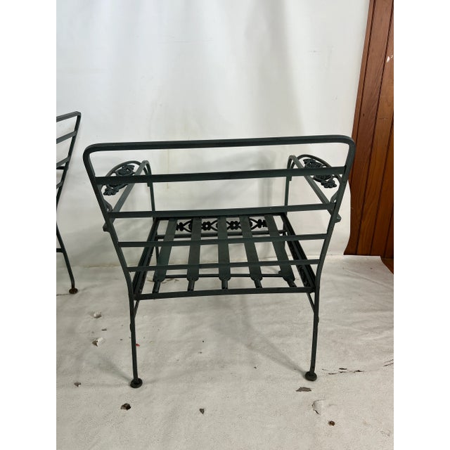 Mid-Century Modern Vintage Woodard Style CastIron Lounge Chair’s - a Pair For Sale - Image 3 of 13