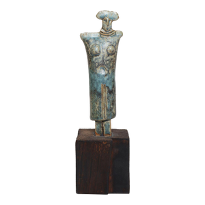 Vintage Etruscan Style Mounted Terracotta Female Idol / Deity Effigy Sculpture