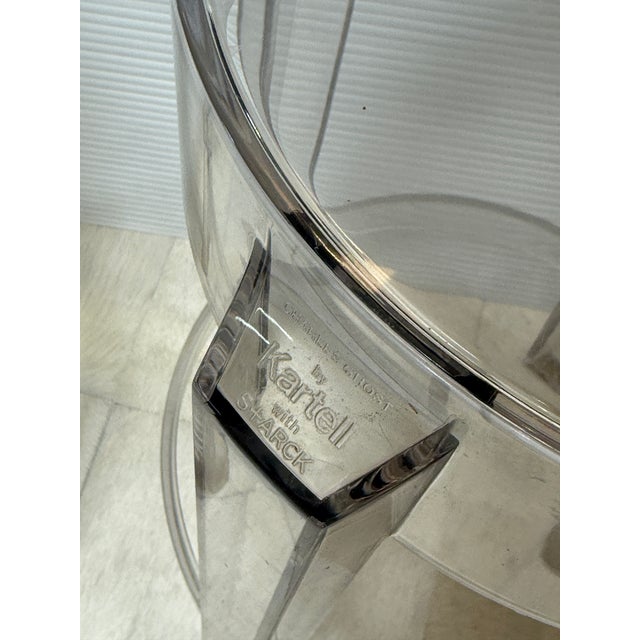 Plastic Philippe Starck for Kartell Charles Ghost Counter Stools, Pair For Sale - Image 7 of 12