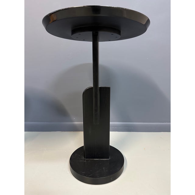 Wood 1990s Pair Carlo Malnati Style Post Modern Side Tables With Inlay Wood Tops For Sale - Image 7 of 9