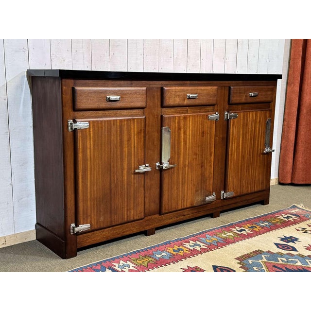 Mahogany Bistro Cabinet with Formica Top, 1950s, in Good conditions. Designed 1950 to 1959