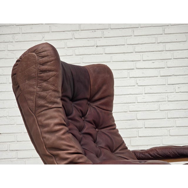 Scandinavian Adjustable Armchair in Furniture Leather and Bentwood, 1970s For Sale - Image 18 of 18