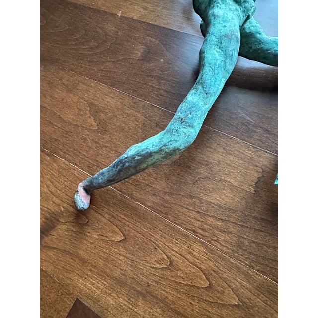 Vintage Bronze 14.5” Brutalist Running Figure For Sale - Image 10 of 16