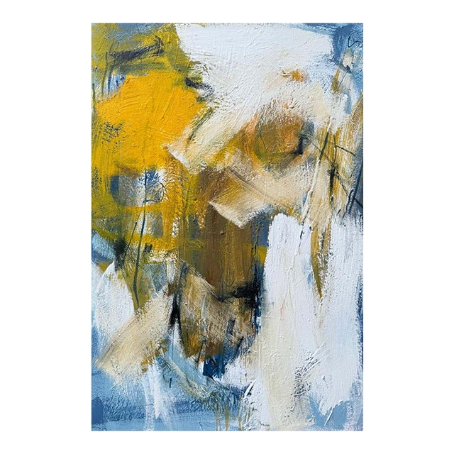 Mirtha Moreno Oil on Canvas Painting Titled “AbEx Yellow Series 114” 24 x 36 2025 For Sale