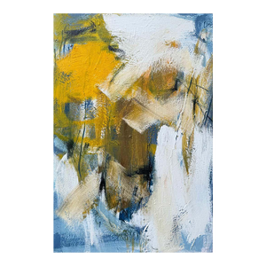 Mirtha Moreno Oil on Canvas Painting Titled “AbEx Yellow Series 114” 24 x 36 2025