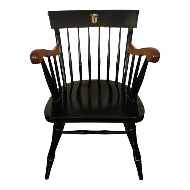 Mid 20th Century Vintage Nichols & Stone Brown University Collegiate Windsor Chair With Gold Accents For Sale