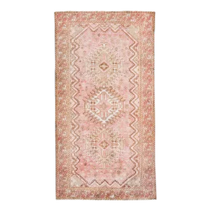 1960s Vintage Mahal Pink Handmade Tribal Wool Rug