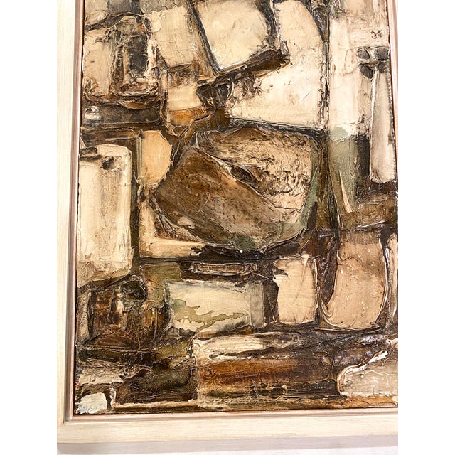 Mid-Century Modern Jean Dickow Abstract Painting, Large 36", San Francisco, California, Mid-Century Modern Decor, Framed, Signed For Sale - Image 3 of 8