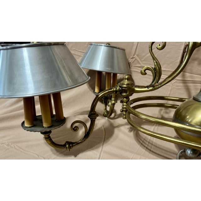 Early 20th Century Large Georgian Bouillotte Style Brass & Metal 4 Arm (20 Light) Billiard/Snooker Table Light For Sale In Dallas - Image 6 of 12