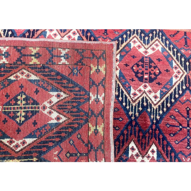 Antique Yomud Turkoman Rug Fragment as Is, 3' X 5'6" For Sale - Image 4 of 6
