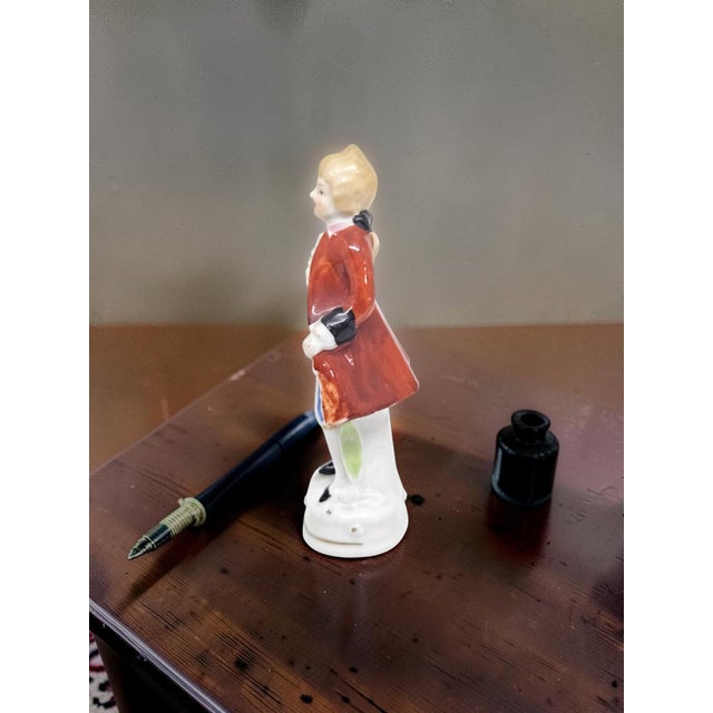 English Hand Painted Porcelain Gentleman Figurine Made in Japan Colonial Aristocrat For Sale - Image 3 of 7