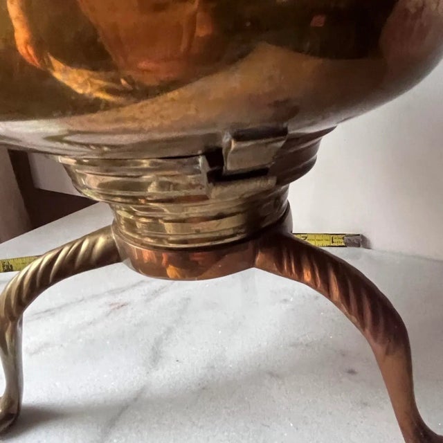 Antique Brass Tea Kettle Tea Pot Large With Stand For Sale - Image 15 of 16