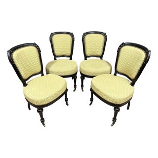Napoleon III Lacquered Wood Chairs, Set of 4 For Sale