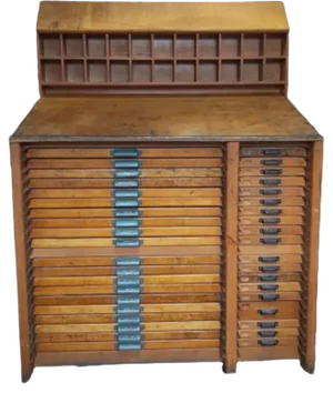 Vintage Printing Cabinet, 1930s