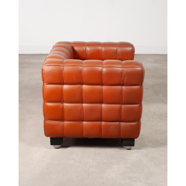 Josef Hoffmann for Wittmann Leather Kubus Armchair Vienna Secession For Sale - Image 12 of 18