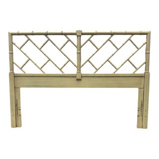 Chinoiserie Style Full Sized Bamboo Headboard For Sale
