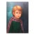 Erbert Mule, 1970s Big Eyed Waif Sad Child With Scarf Oil Painting For Sale
