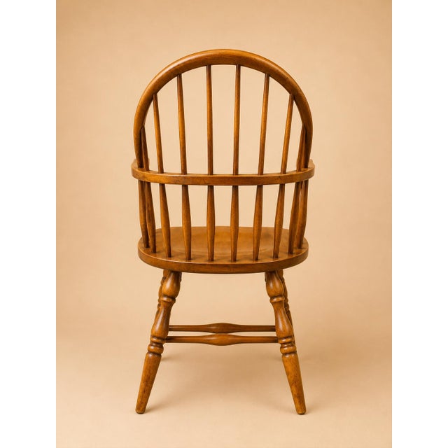 Wood 1980s Tiger Maple Set of Four Windsor Chairs With Beautiful Patina For Sale - Image 7 of 10