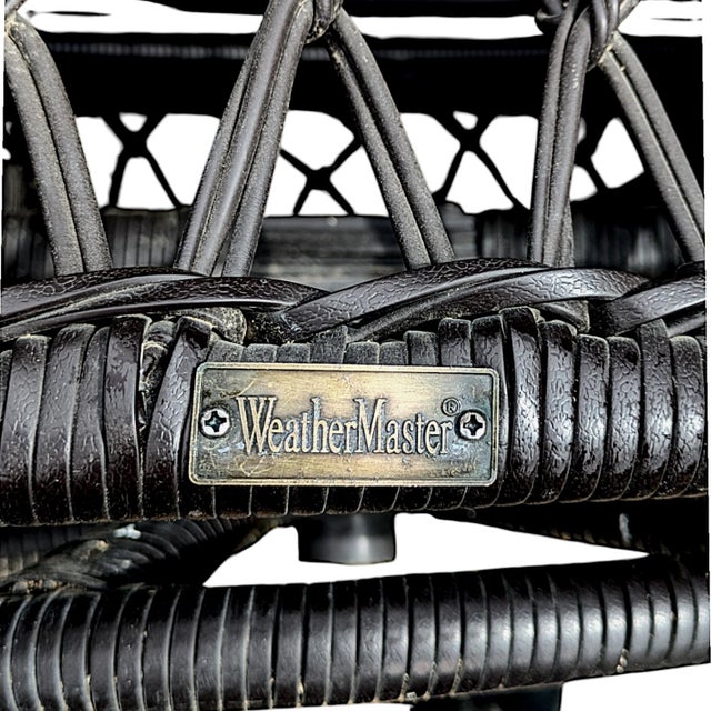 2005 Lane Weathermaster Swivel Glider High Back All-Weather Wicker Lounge Chair For Sale - Image 9 of 10