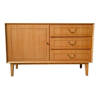 Small Vintage Scandinavian Sideboard in Light Oak, 1960s For Sale