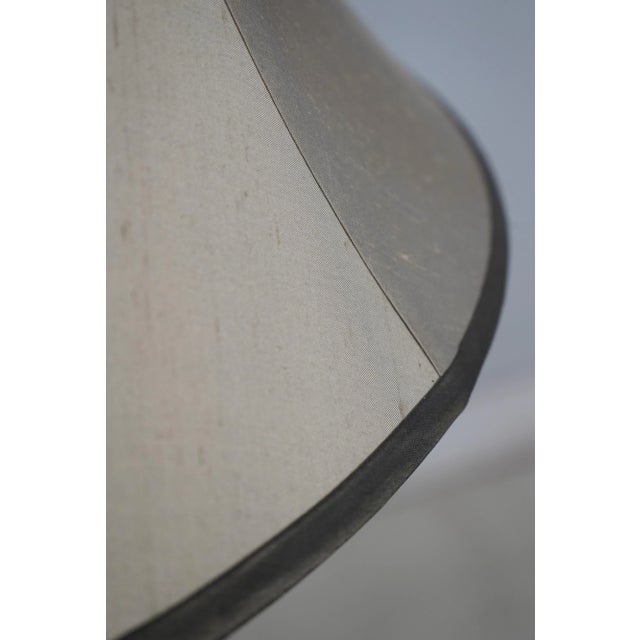 Steel & Brass Quality Floor Lamp W. Shade For Sale - Image 11 of 13