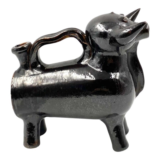 1970s French Mediterranean Style Bull Shaped Jug Sculpture For Sale