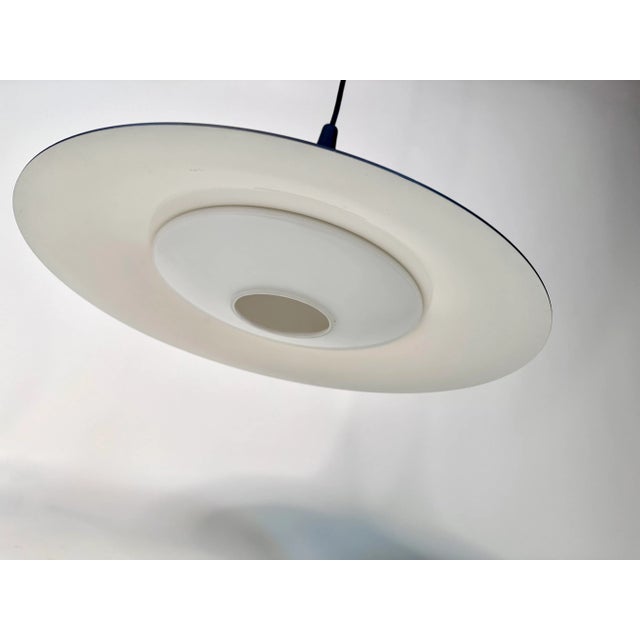 Scandinavian Aluminium & Opaline Glass Tulip Hanging Lamp, 1970s For Sale - Image 4 of 13