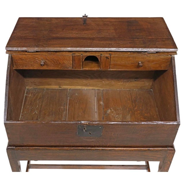 Antique Late 18th Century English Georgian Oak Box on Stand For Sale - Image 4 of 5