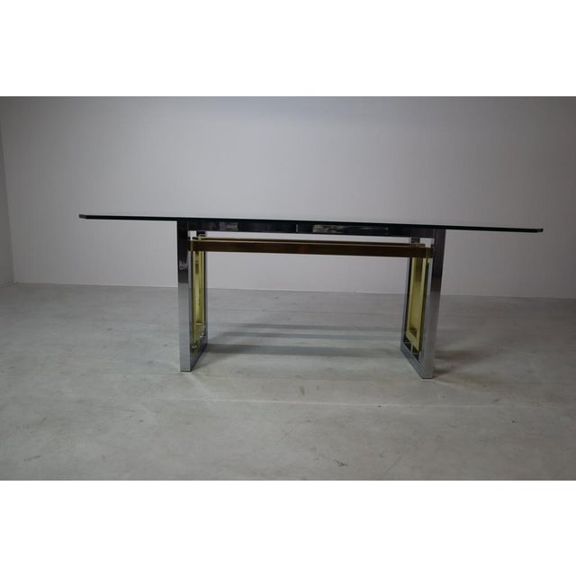 Dining Table in Chrome and Brass by Zevi, 1970s For Sale - Image 12 of 15