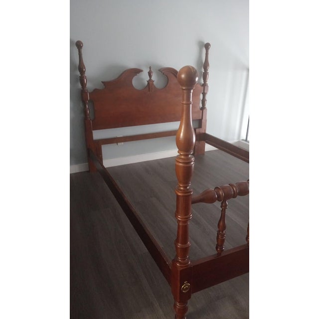 Solid Cherry Vintage Early American Colonial Style Headboard, Footboard and Rails. This is quality piece of solid wood...