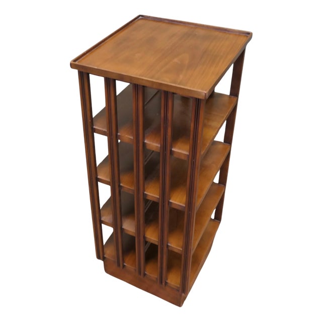 French Four-Shelf Revolving Bookcase For Sale